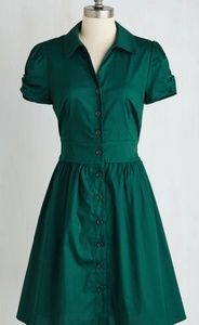 Green short sleeve t-shirt dress with tie back